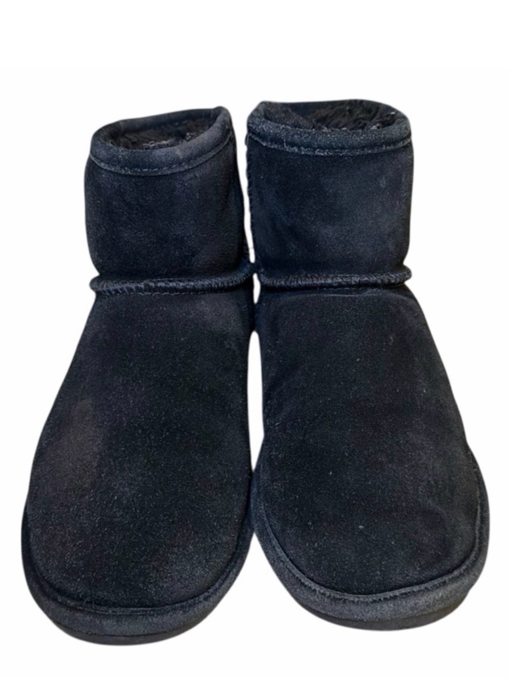 BearPaw Black Suede Shearling Winter Snow Boots Warm Casual Comfort Womens